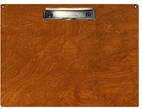 Bütic Holz Klemmbrett Standardform Rum für DIN A3 A4 A5 A6 mit 2 Ösen aus 3mm starkem Birkensperrholz mit Klarlack versiegelt