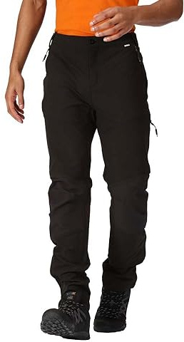 Regatta Mens Questra V Walking Trousers Water Repellent Hiking Stretch Winter Black