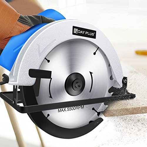 Electric Circular Saw 1650W Heavy Duty Wood Metal Cutting Power Tool with Blade 57 mm, Safety Switch, Ideal for Wood, Plastic, Soft Metal