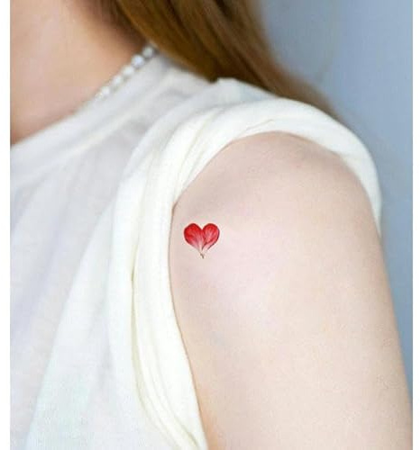 2 Pegatinas De Tatuajes Temporales Con Diseño Pequeño De Hojas De Colores Y Amor Para Amantes, Resistentes Al Agua Para Hombres Y Mujeres