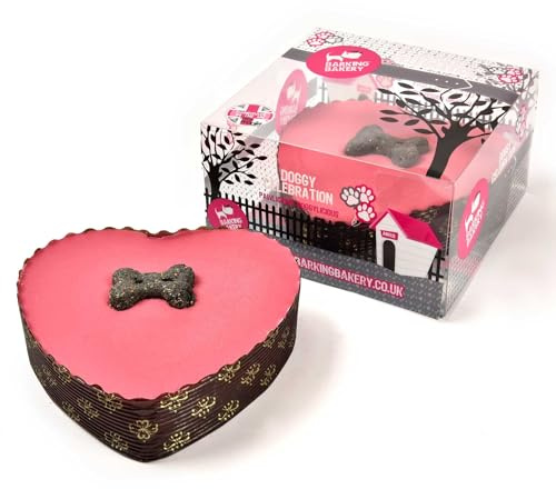 Gâteaux pour chien Petit cœur rose avec dessus de yaourt pour la Saint Valentin Cadeaux et cadeaux pour chiens The Barking Bakery