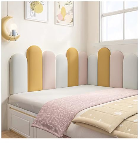 Schälen und Kleben Kopfteil, 3D Kinder Anti-Kollisions Wandkissen, Bett Kopfteil Wandpolster, Schwamm Gepolsterte Wandpaneele, für Kinder Schlafzimmer Wandgestaltung ( Color : B , Size : 140cm )