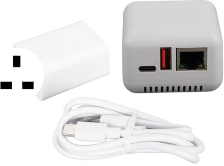 Otufan Print Server - USB Print Server - 10/100mbps - Ethernet to USB 2.0 Port - 5v Lan - For Linux 3.4 Windows Xp 7 10 System - Compatible for Android and Ios