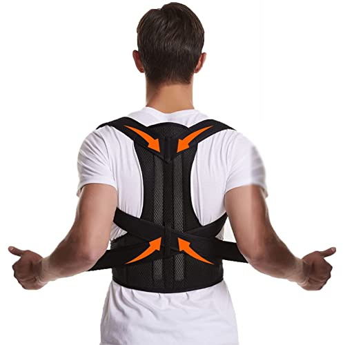 Correcteur de posture grande taille S-5XL Ceinture de soutien dorsal complète unisexe Support dorsal réglable Épaule Clavicule Ceinture de soutien de la colonne vertébrale Ceinture lombaire Entraîneu