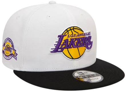 New Era 9FIFTY Cappellino Snapback LA Lakers White Crown Patch Nero
