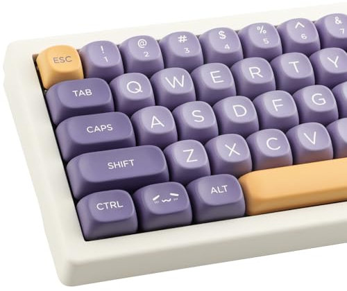 Tsungup PBT Keycaps 133 Keys Keyboard Keycaps Purple MOA Profile Keycap Set Compatible with Cherry Gateron MX Switches for ANSI&ISO Layout Mechanical Gaming Keyboards