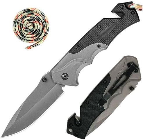 Hangdong Outdoor Messer,Klappmesser Jagdmesser Taschenmesser Werkzeuge für Camping Wandern,EDC Survival Messer mit Taschenclip Glasbrecher