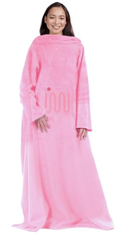 Mad Monkey Unisex Decke mit Ärmeln Ärmeldecke mit Heizfunktion, Rosa, 200 x 130 cm