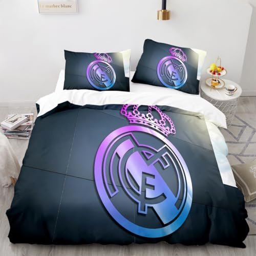 Generisch Winter Madrid CF Bettbezugs Sets 135x200 Kinder Jungen Mädchen Baby, Bettwäsche KinderBettbezugs-Set, Bettwäsche Set 135x200 Mit 1 Kissenbezug 80x80