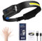 Oderra Torcia Frontale LED Ricaricabile, Lampada Frontale, Sensore di Movimento, 8 Modalità di Illuminazione, Con Indicatore di Batteria, Impermeabile IPX4, Lampada Frontale per Campeggio ed Emergenza