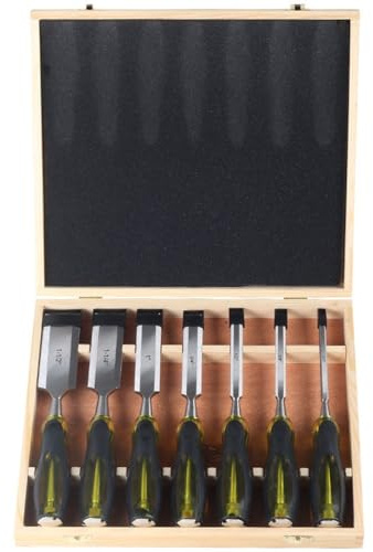 LZM-DIEWLEI Wood Chisel Set 7 Pieces Woodworking Chisels 6mm-38mm Firmer Chisel Set Woodworking Hand Tools Mortise Chisel Set