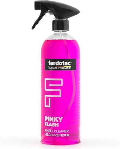 FERDOTEC Felgenreiniger Pinky Flash (750 ml) – Säurefrei & pH-neutraler Felgenreiniger mit Gel-Formel und Wirkindikator – Für alle Felgenarten wie Alufelgen, Auto, Lkw & Motorrad - Wheel Cleaner