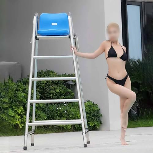QNDUGJFER Chaises de Sauveteur de Piscine 71 pouces/180 cm, Chaise d'observation Haute pour Piscine publique, Aire de Jeux pour Enfants, Chaise d'observation autoportante