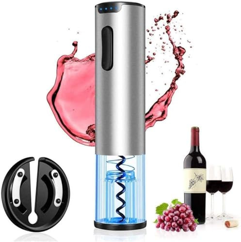 MISTPURE Sacacorchos eléctrico automático con botón de un Solo Clic, Recargable, con luz LED, for casa, Fiesta y Restaurante.