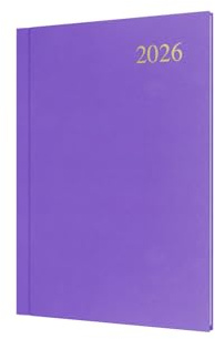 Collins - Essential - 2026 12 Month Calendar Year Planner, Week-To-View Diary, A5 Hard Cover - Purple (ESSA53.55-26)
