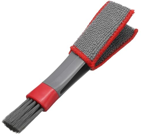 sourcing map Mini Duster for Car Air Vent Double Ended Automotive Air Conditioner Cleaner and Brush Dust Collector Cleaning Tool for Keyboard Window, Red/Grey