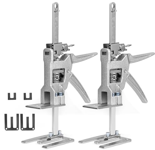 2 Stück Arbeitssparender Heber mit Skala, Multifunktional Arm Handwerkzeugheber mit Langsam und Schnell Hebefunktion Bis Zu 220KG, Höhenverstellung für Möbel Tür Schrank Gipskartonplatten