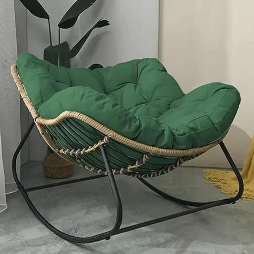 Schaukelstuhl Aus Rattan Für Den Garten,outdoor Patio Schaukelstühle Mit Kissen Und Rahmen Aus Edelstahl Ei-schaukelstuhl Für Wohnzimmer, Veranda, Garten, Terrasse, Hinterhof