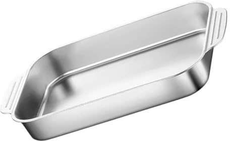 Sosoport Stainless Steel Baking Tray 41x24x5.3cm Rectangular Roasting Pan Thickened Oven Sheet Pan Suitable for Induction Cooker and BBQ