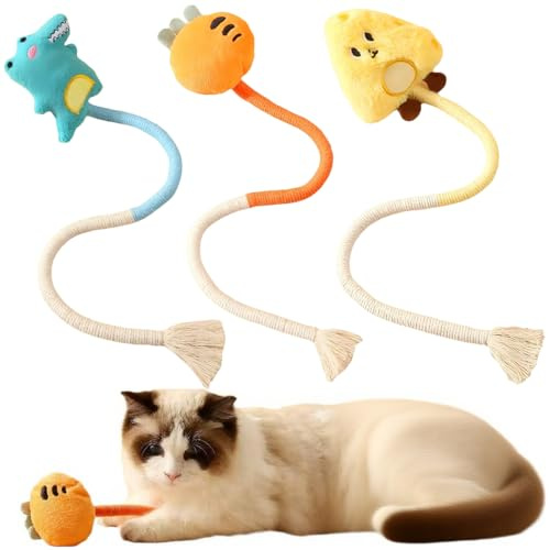 3pcs Katzenspielzeug, Katzenspielzeug Selbstbeschäftigung, Katzenminze Beißseil, Katze Baumwollseil Zähne Reinigung, Katze Dental Spielzeug für Katzen und Gegen Mundgeruch