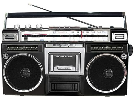 Boombox retro portátil con CD, reproductor de cassette, radio DAB, Bluetooth y FM, grabación USB, reproductor de música perfecto para reuniones familiares y aventuras de viaje