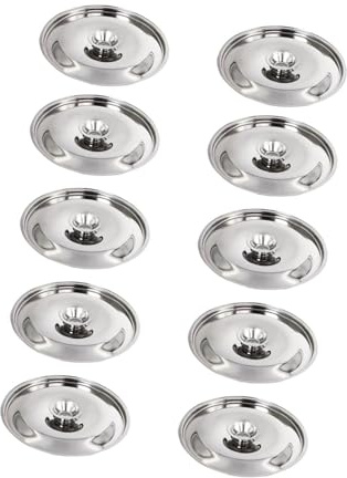 Lot de 10 couvercles réutilisables en acier inoxydable pour mesurer les poêles, assaisonnements, casseroles, poêles de 10 cm