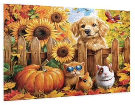 Tier Puzzle 1000 Teile Erwachsene Puzzle Bauernhof Muster Design mit Geschenkbox-Verpackung als Geschenk für Frauen, Anspruchsvolle Familienaktivität für Anfänger, Zimmer Deko 75 x 50 cm -191y