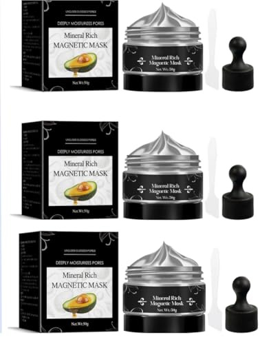 Mineralreiche Magnetmaske, Porenreinigung, Peel-Off-Maske gegen Mitesser, Tiefenreinigung, Peeling, beruhigend und reparierend, für alle Hauttypen geeignet (3pc)