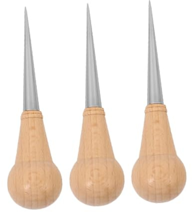 Badiman 3X Punteruolo a Forma di Zucca Punteruolo da Cucito Robusto per Punzonatura della Pelle Lavorazione Riparazione di Scarpe