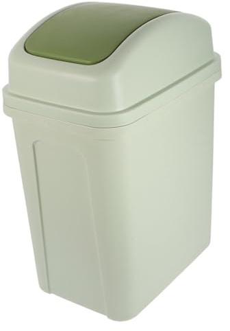 TOYZFRIENDY Cubo de Basura de Plástico con Tapa Giratoria Gran Capacidad Tapa Abatible para Cocina Oficina y Baño Diseño para Control de Olores y Uso Higiénico