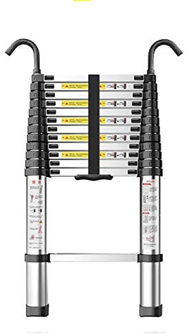 LMMIAOZ Échelle télescopique Robuste en Aluminium de 7 m – Escabeau Pliable Polyvalent de 7 m avec Crochets de sécurité pour Garage et Usage Professionnel – Portable et Durable
