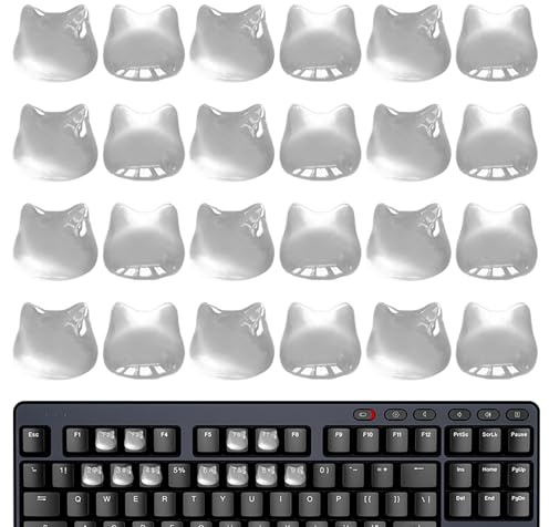 Weqizuerqi Langnagel Keyboard Stickers - Pack of 24 Numeric Pad Cover | Raised and Transparent Cat Head Shape Keyboard Nail Bubbles - For Women Men Teenagers Students PC Laptop Computer Game