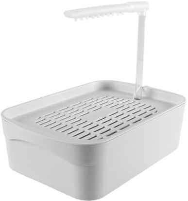 Alide Vogelbadewanne, Automatischer Wasserkreislauf für Vögel mit Mehreren Wasserhähnen, Mehrzweck-Papageiendusche, Elektrische USB-Vogeldusche für Sittiche, Weiß