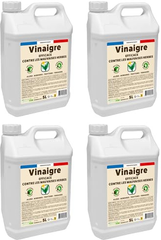4 Vinaigres Désherbants - Prêt à Verser - Grand Format - 4x5L | Mauvaises Herbes - Allées Bordures Terrasses Trottoirs - Substance Naturelle - Jardin - VINPAV5X4