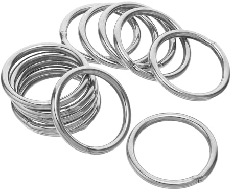 UTHCLO Anelli in Acciaio Inox 304 da 5 MM Spessore e 50 MM Diametro Esterno Set 12 Pezzi di Anelli Chiusi Resistenti per Creazioni Artigianali Macramè Decorazioni Fai da Te e Gioielli