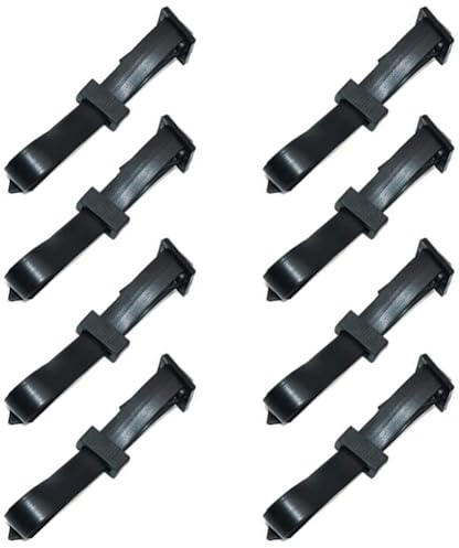 Vilgftyiet Lot de 8 attaches d'arbres – Attaches de support réglables et robustes pour arbres et arbustes, attaches de tige en PVC pour jardin, cour, plantes fruitières, noir