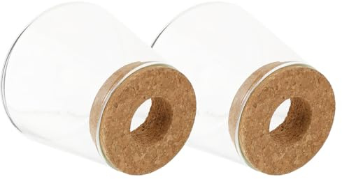 MUSISALY Vaso Idroponico in Vetro da Tavolo 2 Pezzi, Vaso per Piante Idroponiche in Vetro Trasparente Design Lineare, Decorazione per Casa e Ufficio, Regalo per Appassionati di