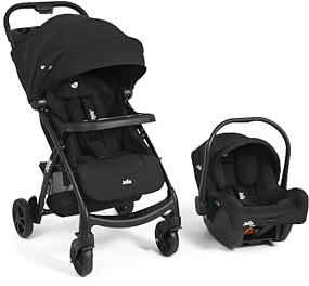 Joie i‑Muze LX Stroller Travel System – Sportwagen & Travel-System inkl. i-Juva™ Babyschale | Liegeposition ab Geburt bis 15 kg | Kompakt faltbar & Komfortausstattung