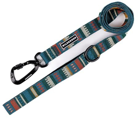 Wilderdog Ultralight Leash Series for Dogs 6 ft Long and Only 3.75 oz with swiveling, Locking Carabiner Attachment and Lightly Padded Handle with D-Ring - Yucca