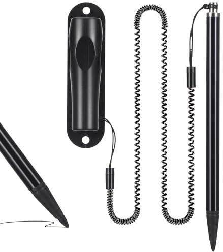 TOPBATHY Penna Stilo Resistiva con Punta Fine in Abs Delicata, Penna Touch Screen Sensibile con Cordino a Molla e Portapenne Base, per Dispositivi Touch Resistivi come Tablet, Sistemi