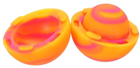 PATIKIL 1 Set Laptop Cooling Pad, Portable Laptop Cooler Ball Silicone Round Stand Ergonomic Small Universal Heat Dissipation Feet Riser Anti-Slip for Computer Notebook Desk, Yellow Red