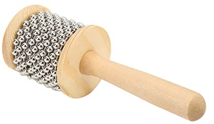 SPYMINNPOO Cabasa, Instrumento Musical de Madera con Bolas de Acero y Ergonómico, para Niños Mayores de 4 Años (Trompeta Cabasa)