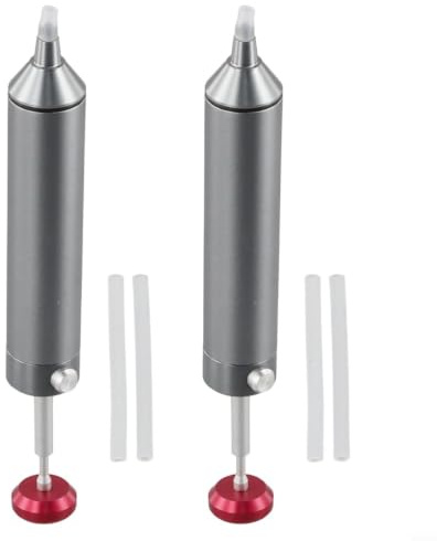 2 pompe dissaldanti in lega di alluminio con punta in silicone fino a 350 °C, pompa di aspirazione portatile per dissaldare con precisione ed elettronica, forte per sottovuoto per funzionamento con