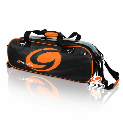 Genérico - Sac Bowling pour 3 balles avec roulettes et panneau transparent | Le sac à rouleau unique avec panneaux Pure Vision sur le côté et le couvercle. Tissu 1680D premium, roues souples et base