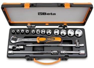 BETA 920B/C12-12 chiavi a bussola esagonali e 5 accessori in cassetta di lamiera