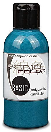 Senjo Color Basic Bodypainting I colore del viso e del corpo I cosmetici, dermatologicamente testato I carnevale, costume I 75 ml I blu caraibico