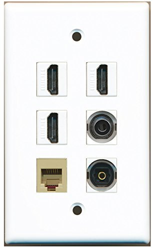 RiteAV 3 HDMI 1 Port Telefon RJ11 RJ12 Beige 1 Port Toslink 1 Port 3,5 mm Wandplatte