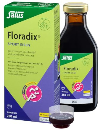 Salus Floradix Sport Eisen - Tonikum 1x 250 ml - bei erhöhtem Eisenbedarf und sportlicher Leistung - mit Eisen, Vitaminen und Mineralstoffen - vegan