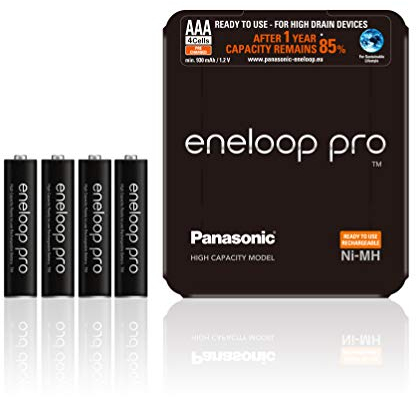Panasonic eneloop, Ready-to-Use Ni-MH Akku, AAA Micro, 4er Pack, Storage Case, min. 930 mAh, 500 Ladezyklen, starke Leistung, wiederaufladbare Akku Batterie