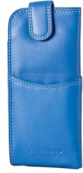 Lakeland Leather Étui pour lunettes et lunettes de soleil – Housse de protection en véritable cuir pour lunettes de lecture, lunettes et lunettes de soleil – Pochette fine et durable, bleu, taille